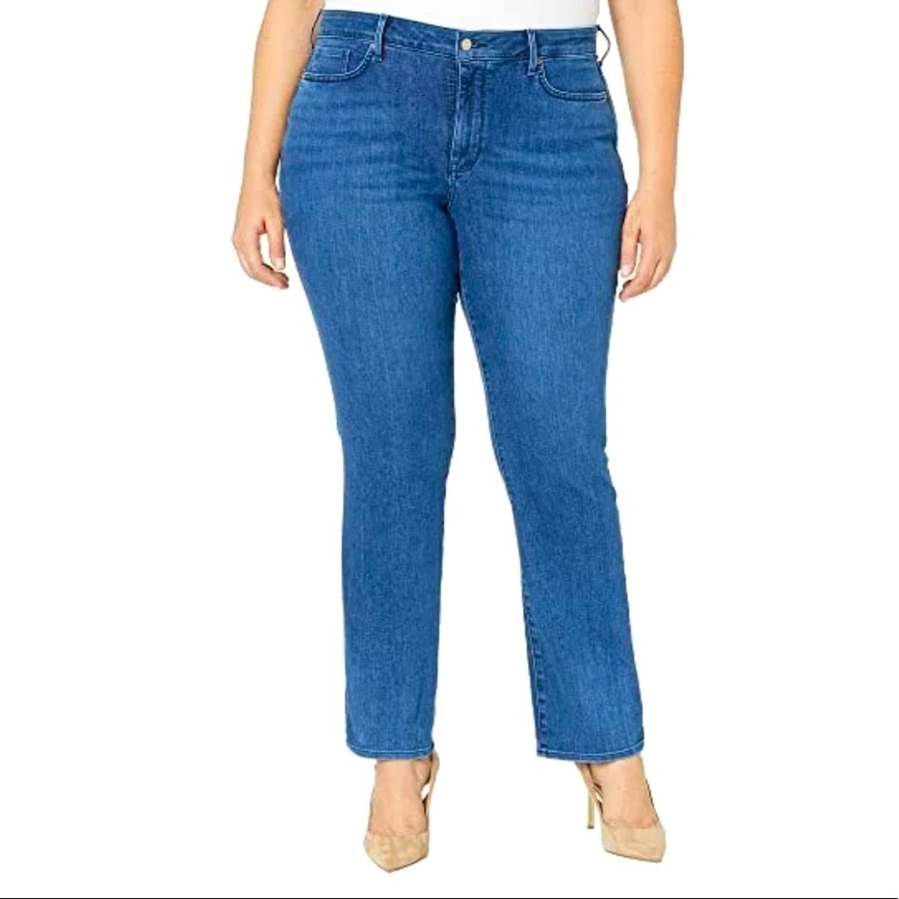 NYDJ  Marilyn Stretch Straight Blue Jeans